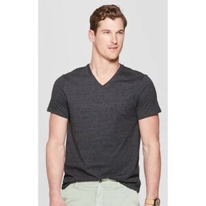Men's Everyday Wear Short Sleeve V Neck T-Shirt -‎ Goodfellow Railroad Gray 2XL